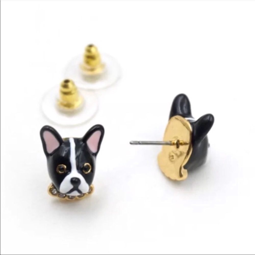 KATE SPADE • Ma Chérie Antoine Earrings French Bulldog Frenchie NEW